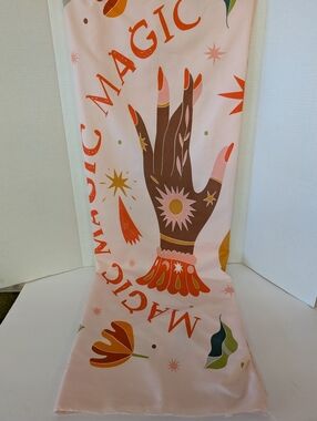 Tapestry Bohemian Festival Magic Palm Print Tapestry in Coral, Brown & Gold